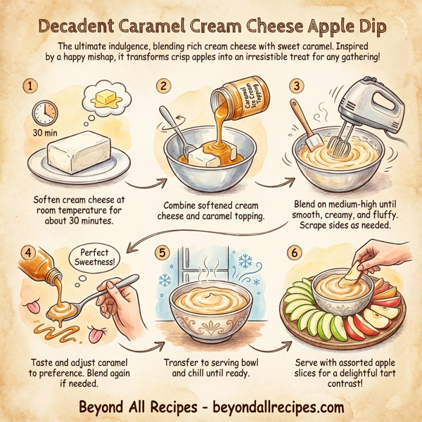 Decadent Caramel Cream Cheese Apple Dip instructions