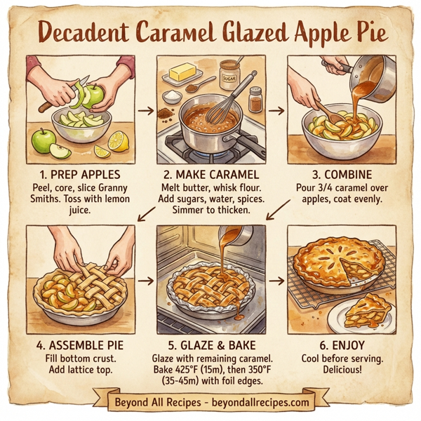 Decadent Caramel Glazed Apple Pie instructions