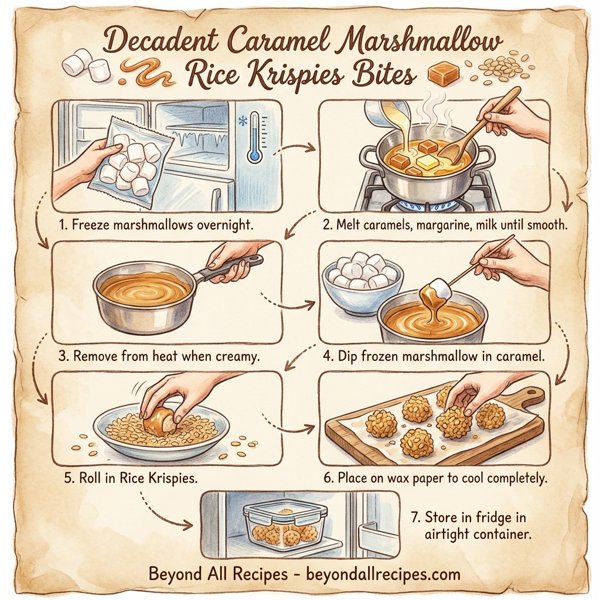 Decadent Caramel Marshmallow Rice Krispies Bites instructions