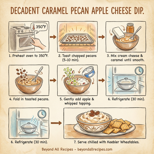 Decadent Caramel Pecan Apple Cheese Dip instructions