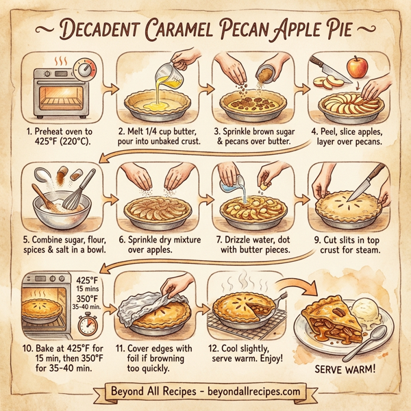 Decadent Caramel Pecan Apple Pie instructions