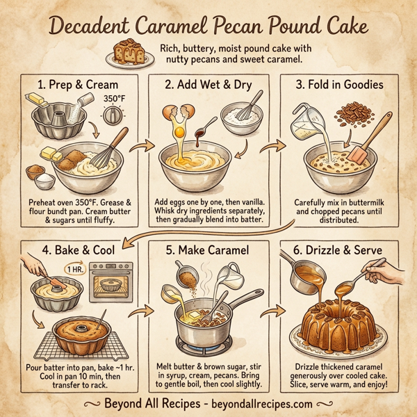 Decadent Caramel Pecan Pound Cake instructions