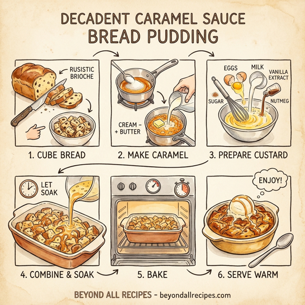 Decadent Caramel Sauce Bread Pudding instructions