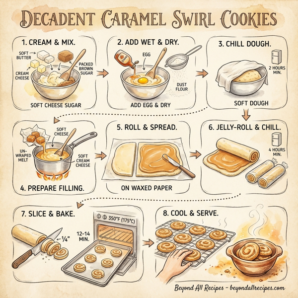 Decadent Caramel Swirl Cookies instructions