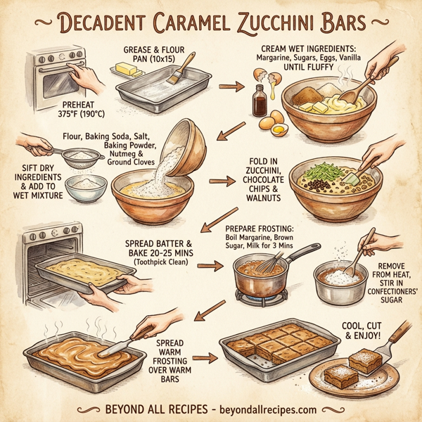 Decadent Caramel Zucchini Bars instructions