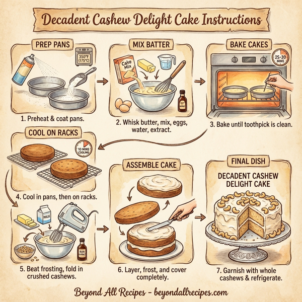 Decadent Cashew Delight Cake instructions
