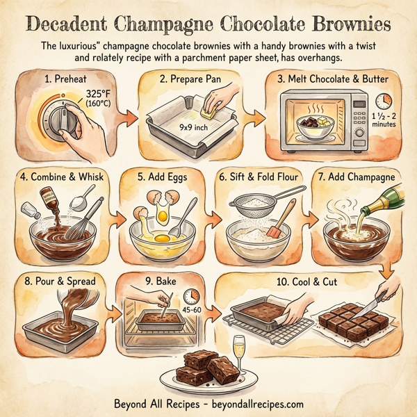 Decadent Champagne Chocolate Brownies instructions