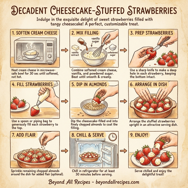 Decadent Cheesecake-Stuffed Strawberries instructions