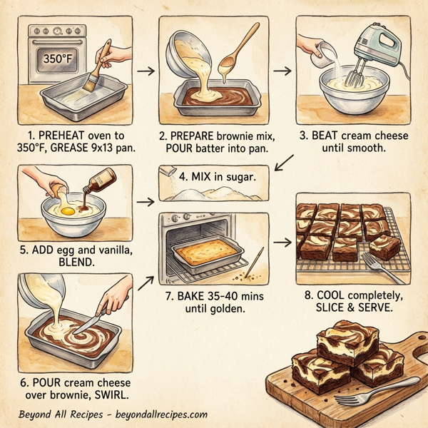 Decadent Cheesecake Swirl Brownies instructions