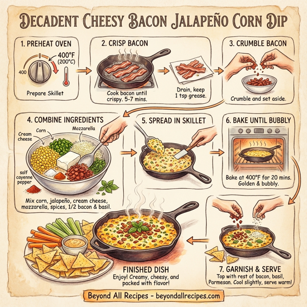 Decadent Cheesy Bacon Jalapeño Corn Dip instructions