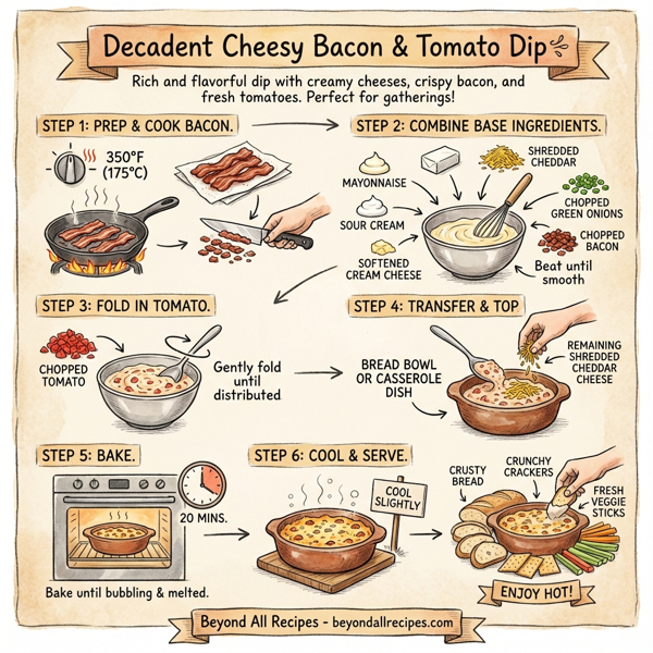 Decadent Cheesy Bacon & Tomato Dip instructions
