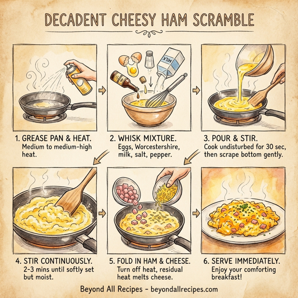 Decadent Cheesy Ham Scramble instructions