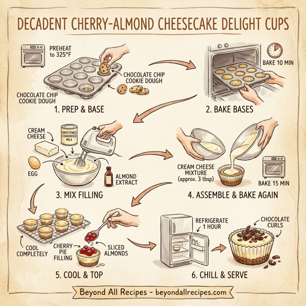 Decadent Cherry-Almond Cheesecake Delight Cups instructions