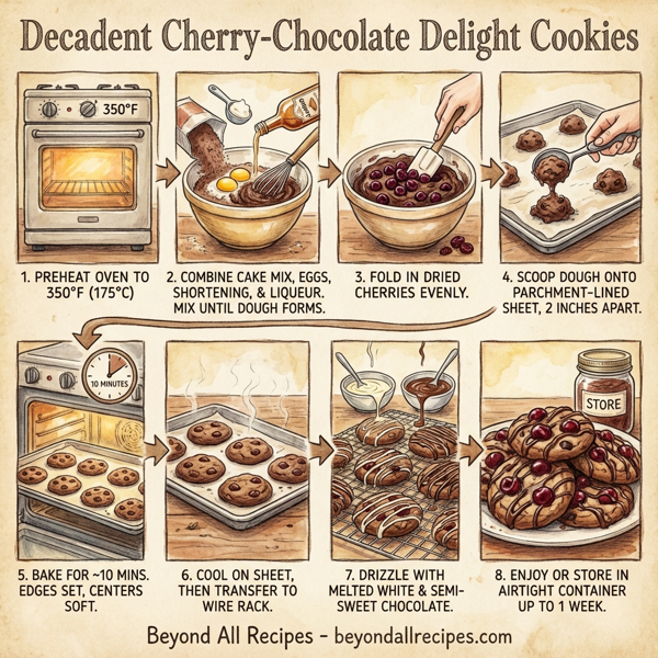 Decadent Cherry-Chocolate Delight Cookies instructions