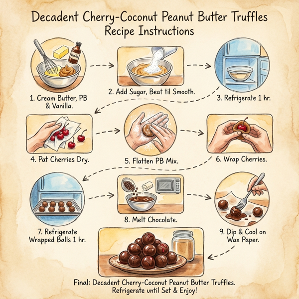 Decadent Cherry-Coconut Peanut Butter Truffles instructions