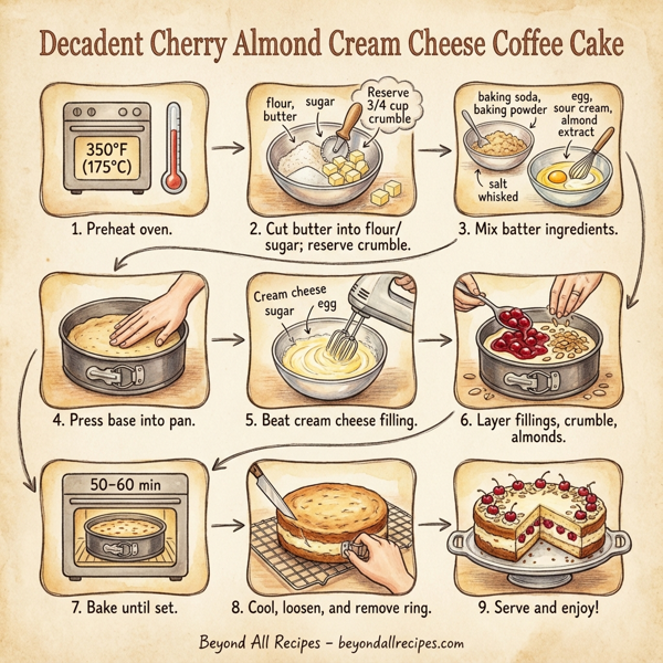 Decadent Cherry Almond Cream Cheese Coffee Cake instructions