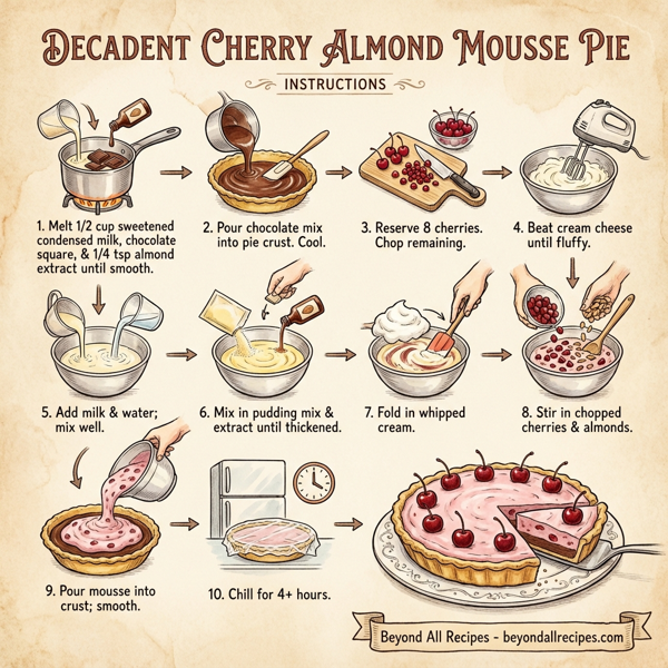 Decadent Cherry Almond Mousse Pie instructions