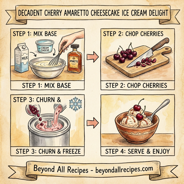 Decadent Cherry Amaretto Cheesecake Ice Cream Delight instructions
