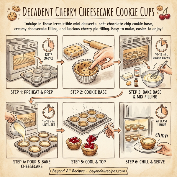 Decadent Cherry Cheesecake Cookie Cups instructions