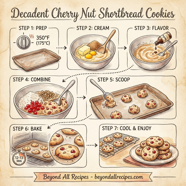 Decadent Cherry Nut Shortbread Cookies instructions