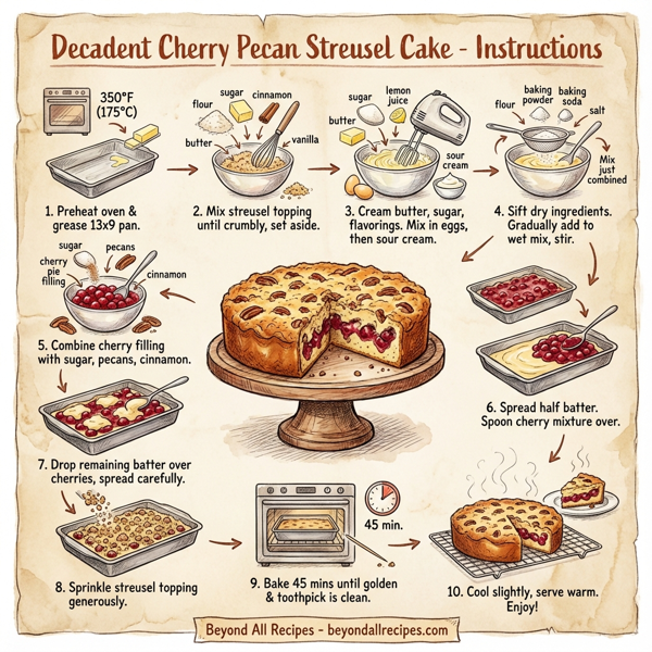 Decadent Cherry Pecan Streusel Cake instructions