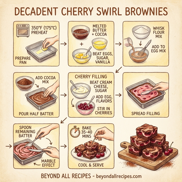 Decadent Cherry Swirl Brownies instructions