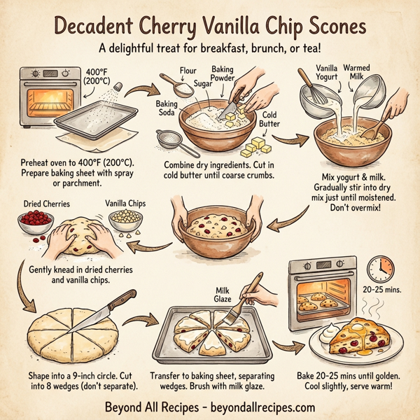 Decadent Cherry Vanilla Chip Scones instructions