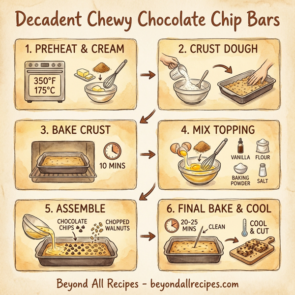Decadent Chewy Chocolate Chip Bars instructions