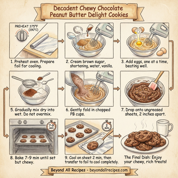 Decadent Chewy Chocolate Peanut Butter Delight Cookies instructions