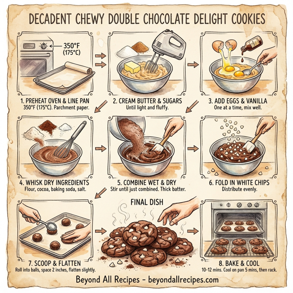 Decadent Chewy Double Chocolate Delight Cookies instructions
