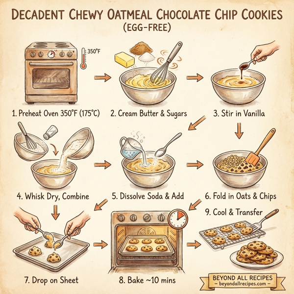 Decadent Chewy Oatmeal Chocolate Chip Cookies (Egg-Free) instructions