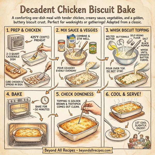 Decadent Chicken Biscuit Bake instructions