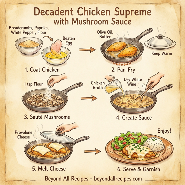 Decadent Chicken Supreme with Mushroom Sauce instructions