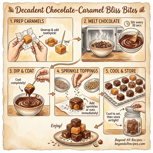 Decadent Chocolate-Caramel Bliss Bites instructions