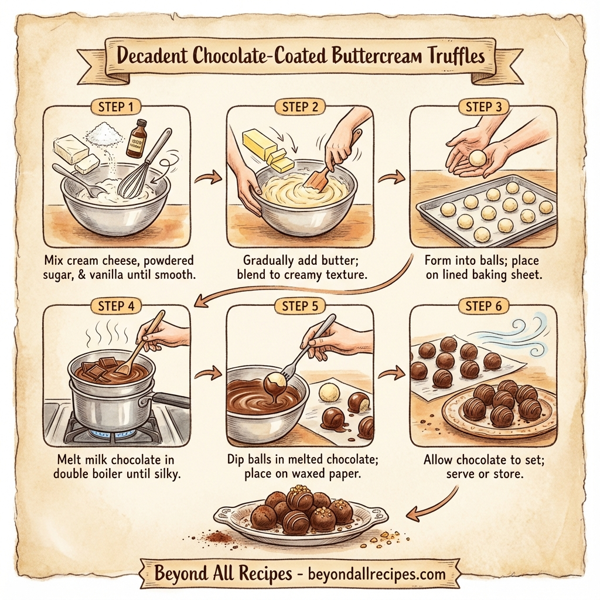 Decadent Chocolate-Coated Buttercream Truffles instructions