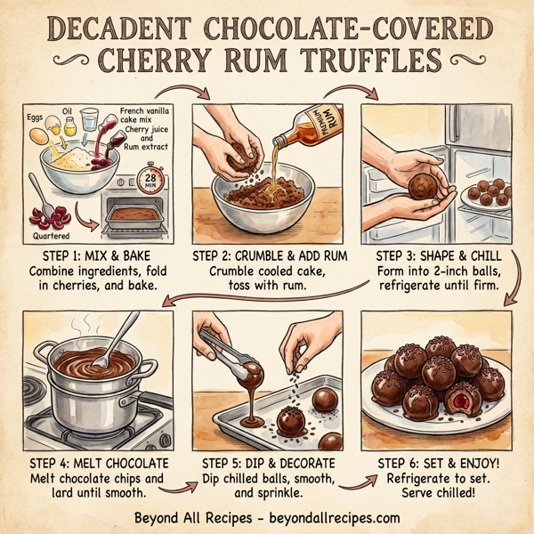 Decadent Chocolate-Covered Cherry Rum Truffles instructions