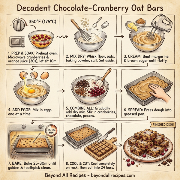 Decadent Chocolate-Cranberry Oat Bars instructions