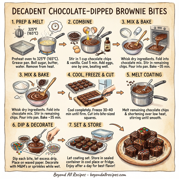 Decadent Chocolate-Dipped Brownie Bites instructions