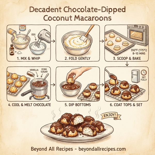 Decadent Chocolate-Dipped Coconut Macaroons instructions