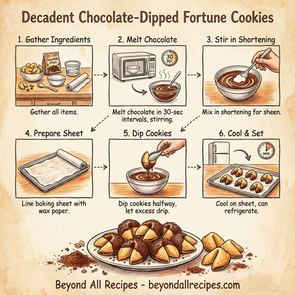 Decadent Chocolate-Dipped Fortune Cookies instructions