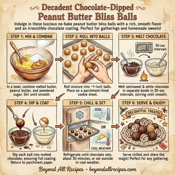 Decadent Chocolate-Dipped Peanut Butter Bliss Balls instructions
