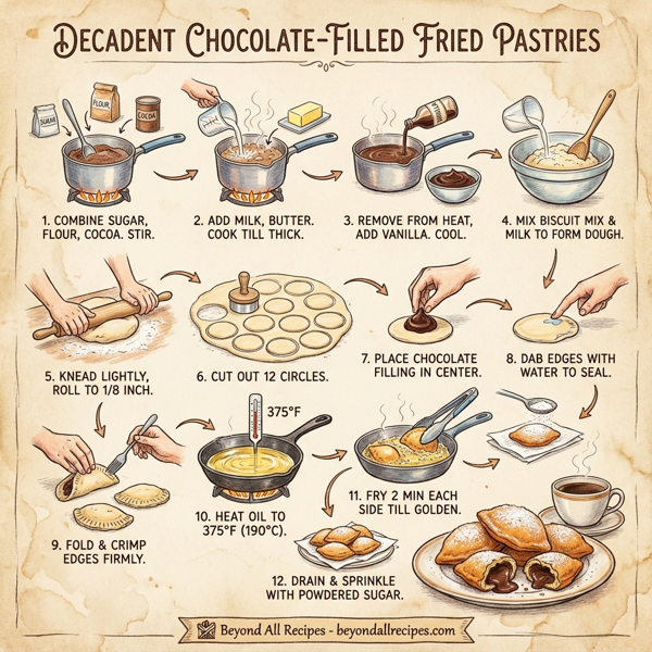 Decadent Chocolate-Filled Fried Pastries instructions