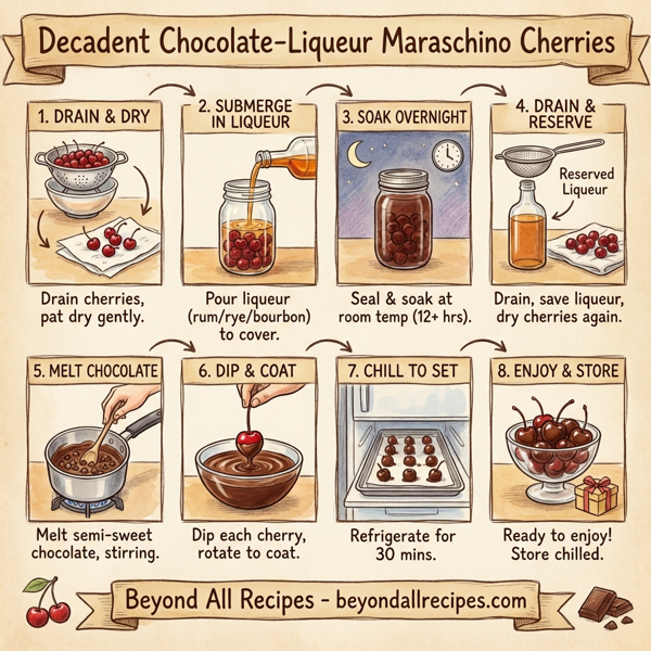 Decadent Chocolate-Liqueur Maraschino Cherries instructions