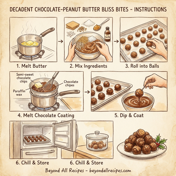 Decadent Chocolate-Peanut Butter Bliss Bites instructions