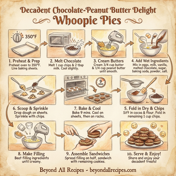 Decadent Chocolate-Peanut Butter Delight Whoopie Pies instructions