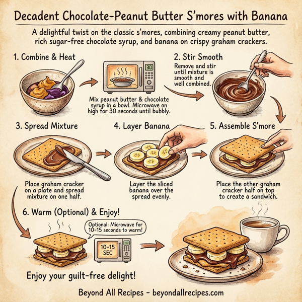 Decadent Chocolate-Peanut Butter S'mores with Banana instructions