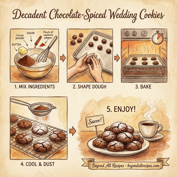 Decadent Chocolate-Spiced Wedding Cookies instructions