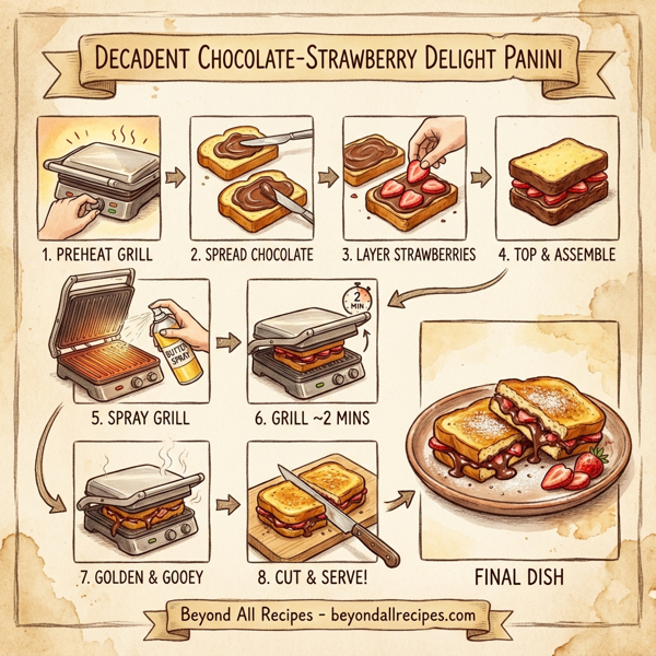 Decadent Chocolate-Strawberry Delight Panini instructions