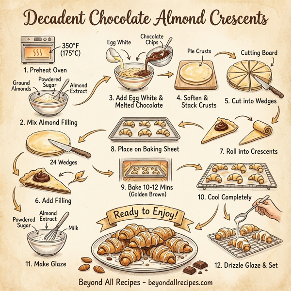 Decadent Chocolate Almond Crescents instructions