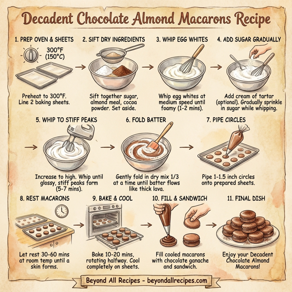 Decadent Chocolate Almond Macarons instructions
